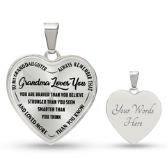 Grandma Loves You - Heart Necklace