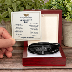 To My Boy Graduation Memories (Love You Forever) – Cross Bracelet