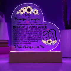 To My Daughter Proud – Acrylic Heart Plaque